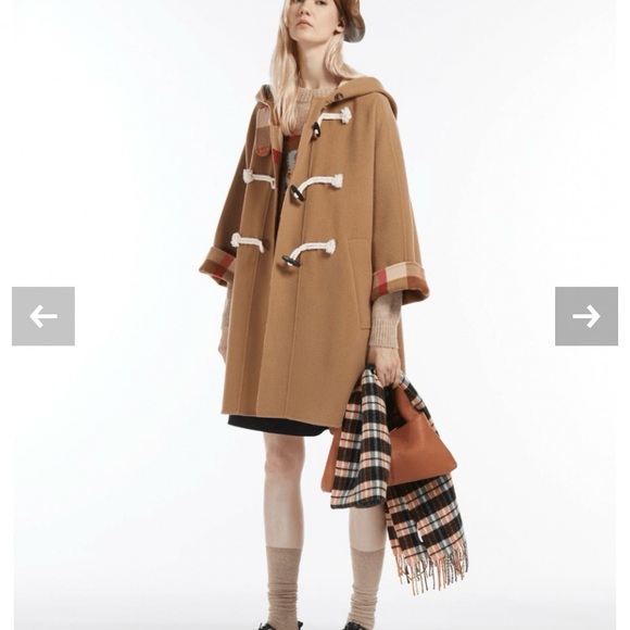 Camel Hooded Enziana Toggle Weekend Max Mara Wool Coat - Picture 6 of 9